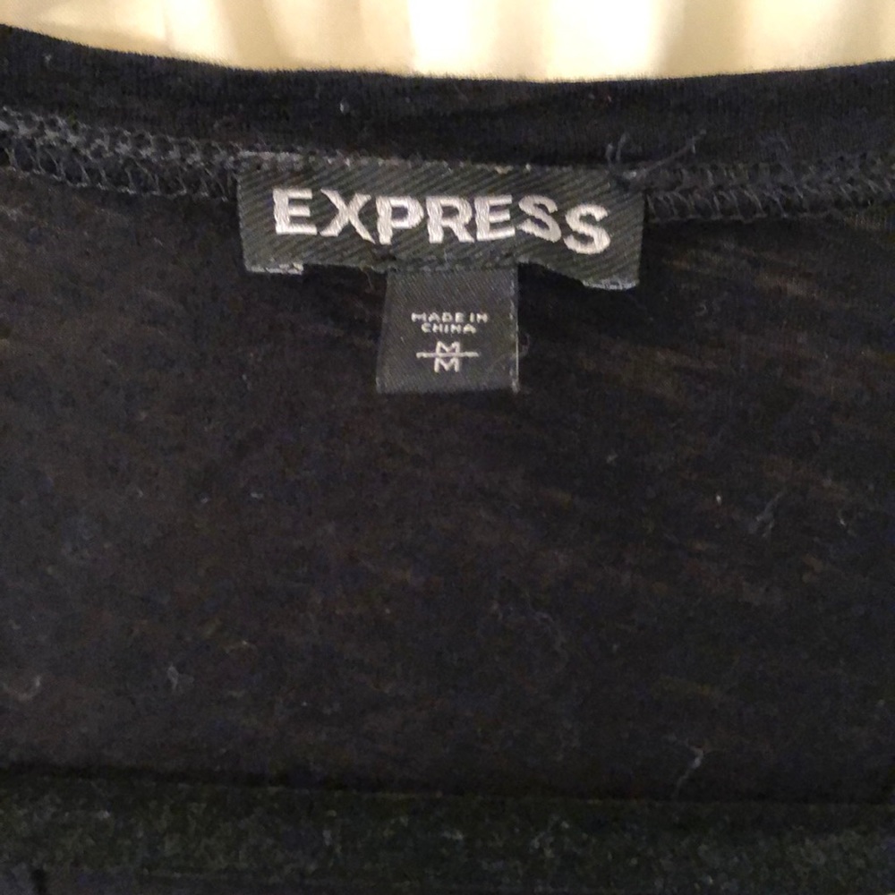 EXPRESS RACERBACK TANK LACE OVER LAY MEDIUM BLACK - Picture 2 of 3